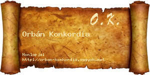 Orbán Konkordia névjegykártya